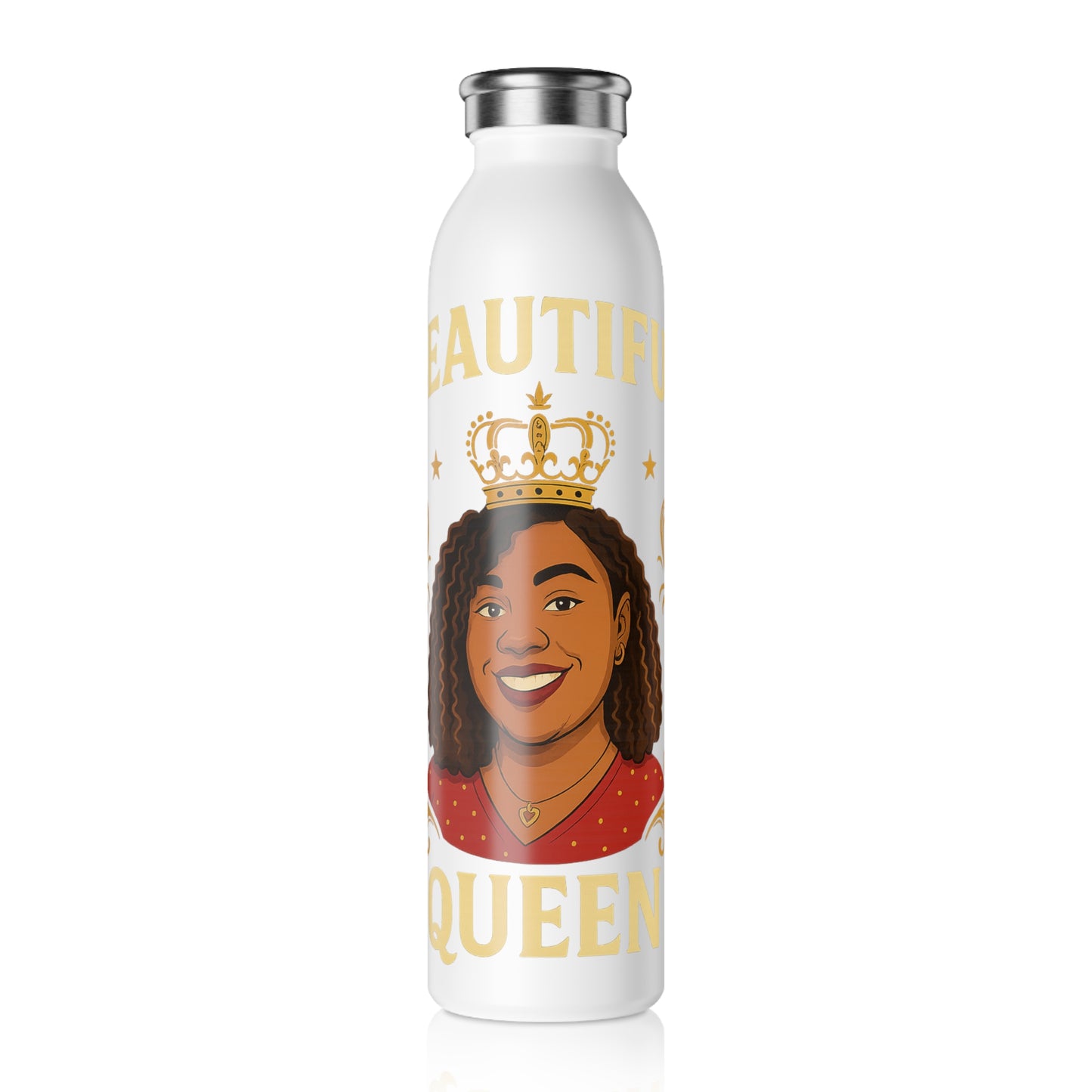 Beautiful Queen Slim Water Bottle - Empowering Gift for Women, Inspirational Drinkware, Fitness Hydration, Birthday Gift, Self-Care [...]